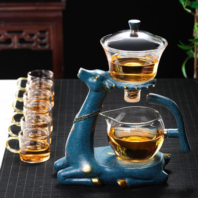 Creative Deer Glass Teapot Heat-resistant Glass Teapot Infuser Tea Turkish Drip Pot – General at AWS