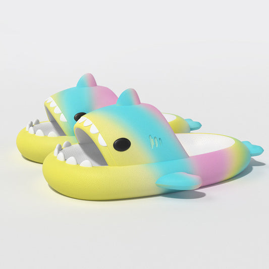 Gradient Rainbow Shark Slippers Women's Summer Indoor – Uncategorized at AWSMshop.ai